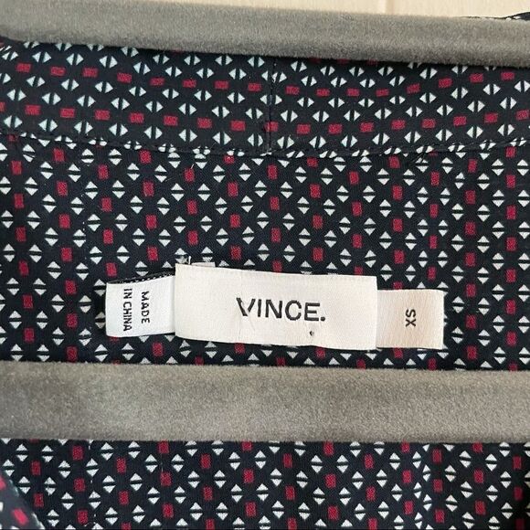 Vince Mini Geo Print Silk Top - Picture 7 of 7
